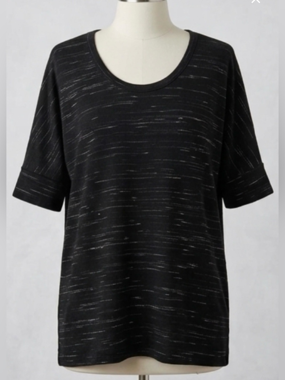 Forever 21 Black Heathered Scoop Neck Top